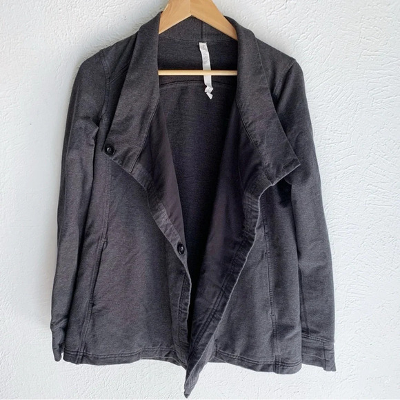 Lululemon Coast Wrap II Jacket Heathered Black Sz 6 - Picture 3 of 8